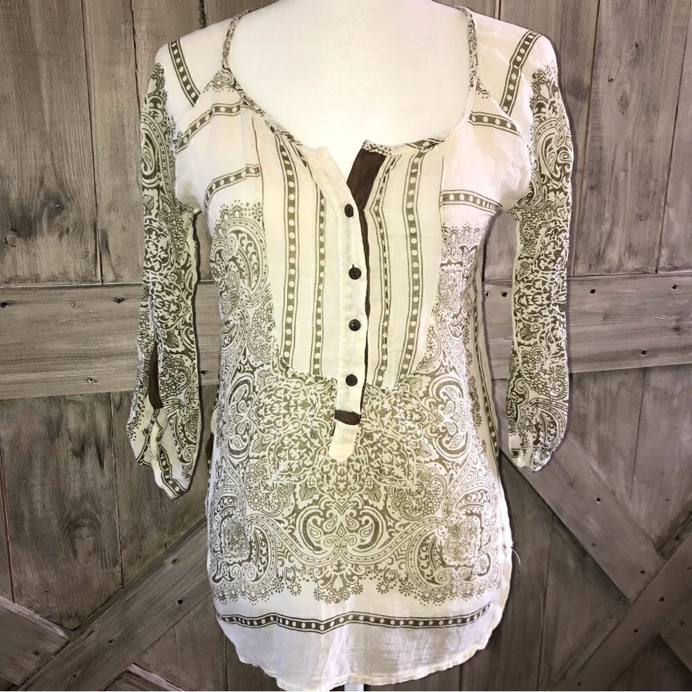 Eye Candy Paisley Printed Top Blouse Shirt